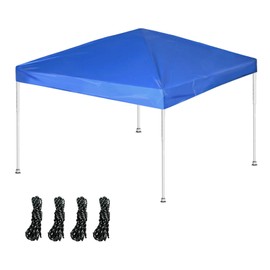 10x10 Canopy Replacement Top 420D, 10x10 Canopy Tent Cover with Rope for Straight Leg Frame, Oxford Cloth Waterproof Tent Cover Replacement for Garden Picnic Camping Patio Outdoor(Top Only Blue)