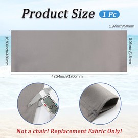 GORGECRAFT 120 x 43 cm Replacement Covers for Beach Sling Chairs Made of Canvas for Outdoor Lounge Chair Replacement Covers Light Grey Portable Recliner Fabric for Sunbathing Relaxing in the Garden