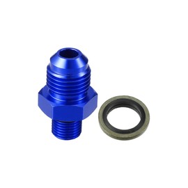 Hihaha Fuel Connector with Washer / Inner Fuel Line Male Flare Adapter for Cars M10x1.0 to 6AN Male Flare Adapter / 1 Set Blue