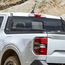 Yukauto Rear Middle Window Decal Fit for maverick 22-23 Back Sliding Window Matte Black American USA Flag Sticker