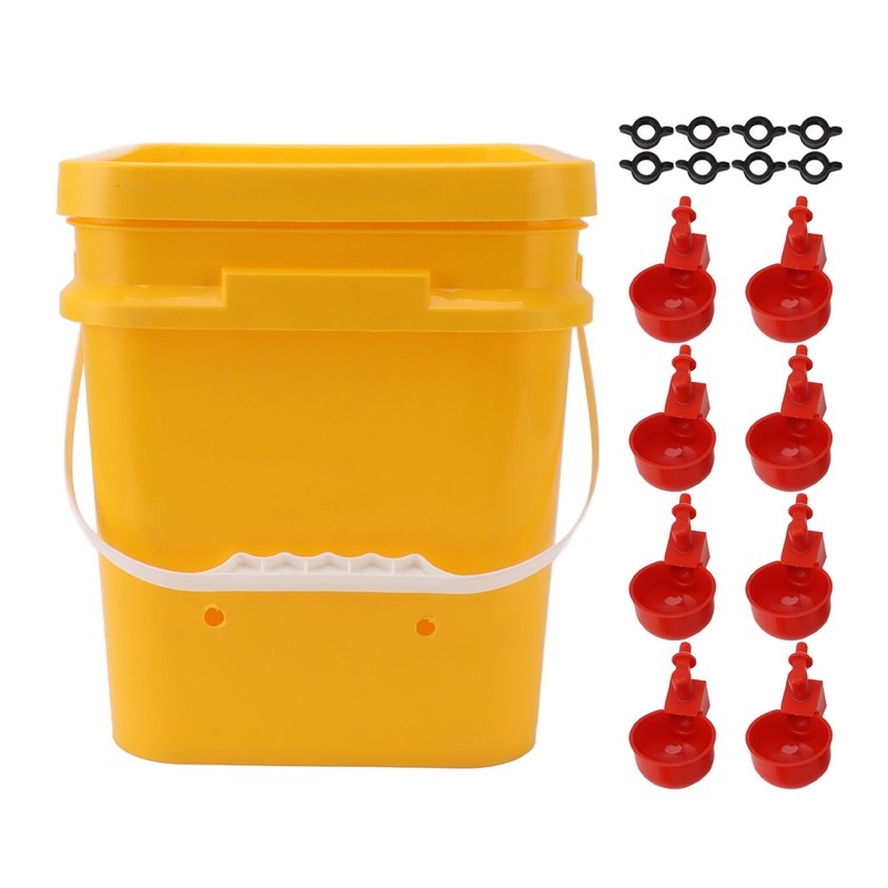 Automatic Chicken Waterer Cup with 12L Handheld Barrel Poultry Drinking