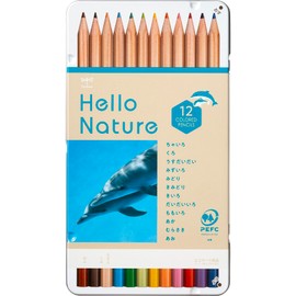 Tombow CB-KHNDL0312C Colored Pencils, 12 Colors (Non-Rolling) Hello Nature Bottlenose Dolphin