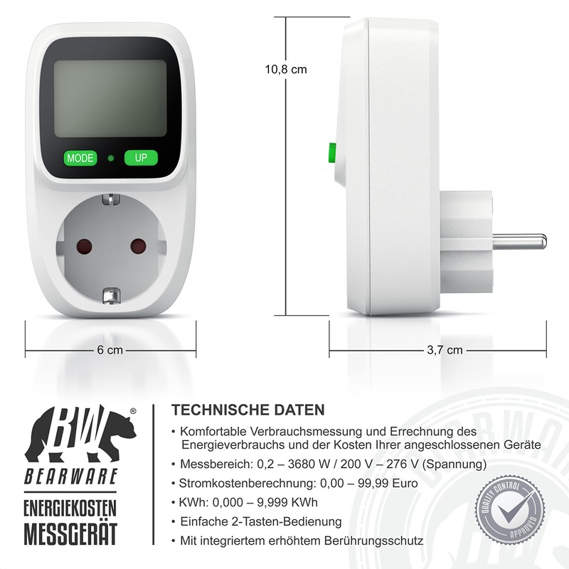 CSL - Power Meter Socket with Backlight - Energy Cost