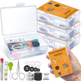 2 Pack Mini Travel Sewing Kits Bulk Small Emergency Sewing Kits Outdoor Survival Military Sewing Kits with Case for Wedding Operation Christmas Shoebox Stocking Stuffer Gift