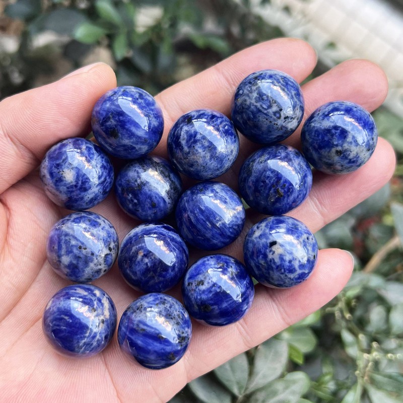 Ladeukoi Ladeukoi 5Pcs Sodalite Crystal Sphere Ball Set, Polished Healing