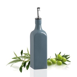 Sweejar - Dispensador de aceite de oliva de cerámica de 19 onzas líquidas con boquilla, dispensador de aceite grande para cocina, aceite de AOVE opaco y vinagre para cocinar, recipiente de aceite para
