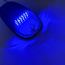 PSEQT 5Pcs 24LED Cab Roof Top Marker Running Clearance LED Lights Blue with Smoked Lens Compatible with Dodge Ram Pickup Trucks 1500 2500 3500 4500 5500 (2003-2018)