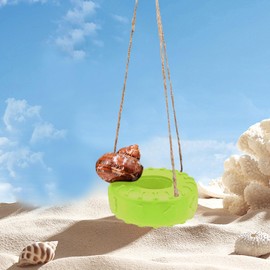 Neeenn Hermit Crab Tire Swing Toy, Hermit Crab Climbing Toy, Reptile Tank Aquarium Decoration Accessory, Suitable for Small to Medium Sized Hermit Crabs, 3.7 Inches in Diameter