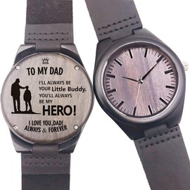 WASTIME Wooden Watch for Men Women, Stylish Chronograph Military Casual Calendar Wood Watches (C- for Dad from Son)