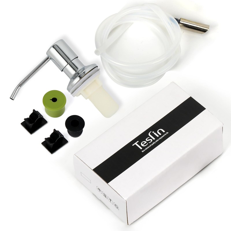 Tesrin Dish Soap Dispenser for Kitchen Sink Built in Soap