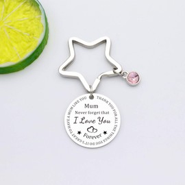 HULALA Mum Keyring From Daughter Son Never Forget That I Love You Mom Mummy Mothers Birthday Christmas Gifts Women Keychain Engraved Thanks For All The Things You Do