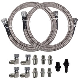 6AN 70" GM Chevy 4L80E 4L60E Transmission Fluid Oil Cooler Hose Line kit AN6 TH350 TH400 700R4 200-4R TR6060 Ford AOD 4R100 4R70W and C5 Stainless Steel Braided PTFE Hose