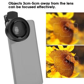 Phone Camera Macro Lens, 0.45X Wide Angle Lens 12.5X Macro Lens, 2 in 1 Lens Set, Clip on Macro Lens for Most Smartphones