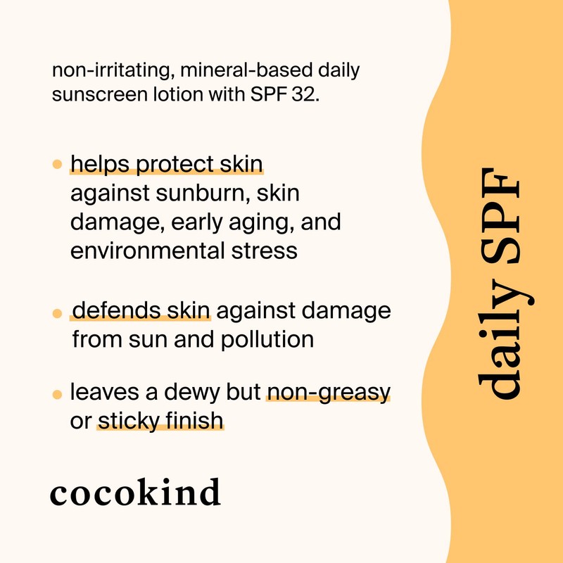 Cocokind Daily SPF, Mineral Face Sunscreen with Zinc Oxide, SPF