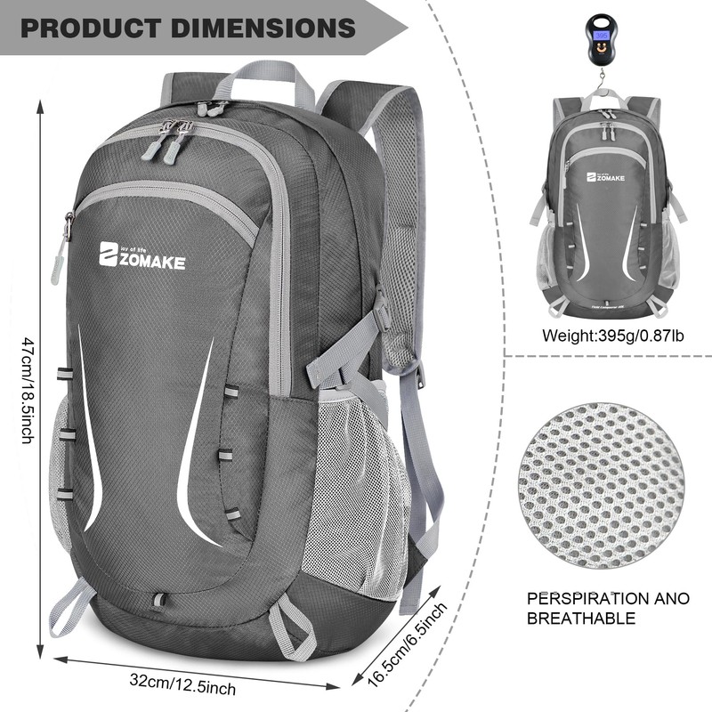 ZOMAKE Lightweight Packable Backpack 35L, Foldable Backpacks Leger Sac à