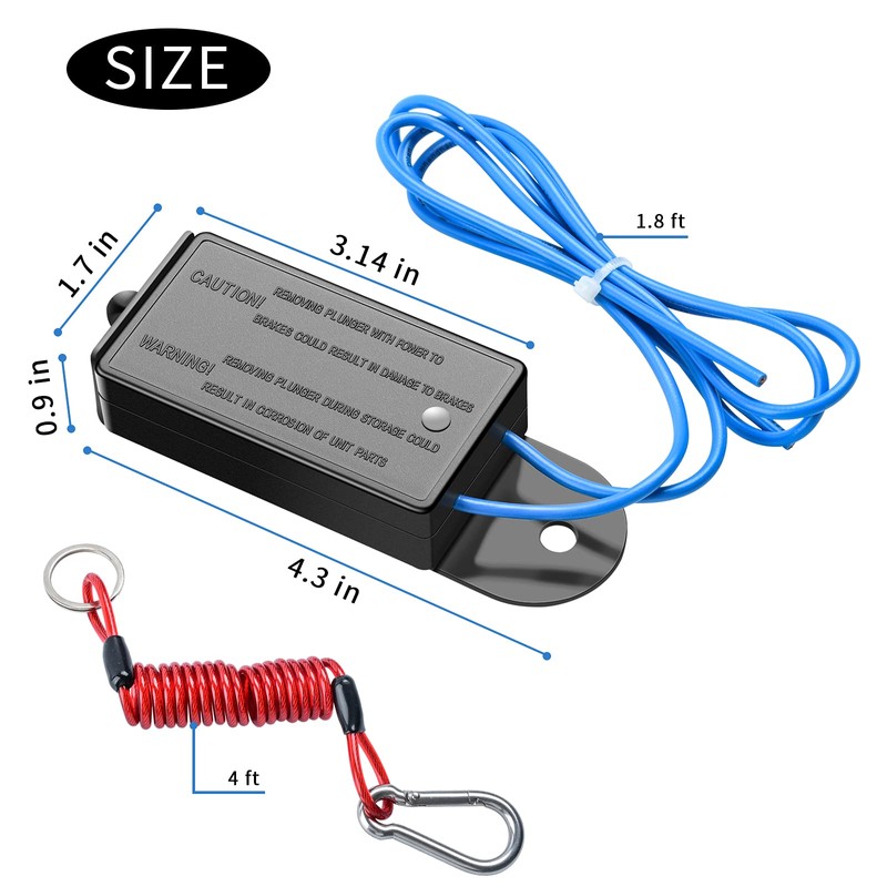 Trailer Breakaway Switch, Briidea 4ft Breakaway Coiled Cable with Electric