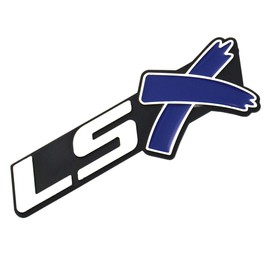 Aimoll 2PCS LSX Side Fender Rear Lid Boot Trunk Emblem Badge Replacement for Corvette LS LT ZL SS (Blue)