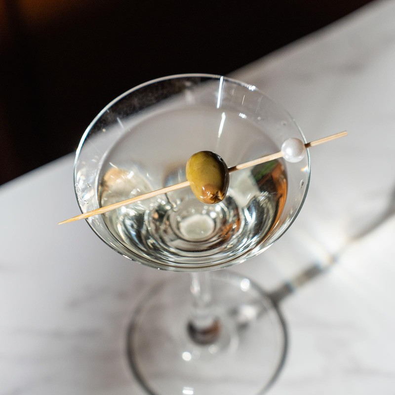 PuTwo Cocktail Picks Handmade Bamboo Toothpicks 4.7” White Pearl in