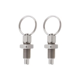EMSea Spring Plunger with Pull Ring M10 Quick Release Pin Stainless Steel Non Locking Hand Retractable Industrial Equipment Pack of 2