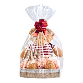 Wowfit Cello Clear Bags, 10 CT 30x40 inches - Durable & Easy-to-Use Cellophane Packaging Solution for Gift Baskets, Raffles, Birthday Events and More(Flat, No Gusset, Ribbon Not included)
