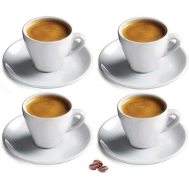 White Porcelain Espresso Cup Sets for Espresso Coffee, 2 Oz - Color: white, Size: 6 Count (Pack of 1)