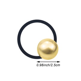4PCS Metal Ball Elastic Hair Ties, Ball Elastic Ponytail Hair Cuff, Gold Ponytail Cuff for Thick Hair Gold Ponytail Cuff Elastic Hair (Gold+Silver)