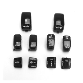 GZDLMoto Black Hand Control Switch Housing Caps for Harley Touring Street/Electra Glide FLHT FLHTC FLHX 1996-2013 Motorcycle 10 pcs Hand Control Switch Housing Buttons Caps