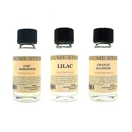 Fragrance Oil Set 3-Pk 1oz Each for Making Soaps, Candles, Bath Bombs, Lotions, Room Sprays, Colognes (Fruity Floral, Just Gorgeous, Lilac, Orange Blossom)