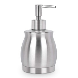 LALA DOLCE Stainless Steel Countertop Soap Dispenser Liquid Bottle and Pump, Suitable for Various Places Such as Kitchen and Bathroom (Brushed Nickel, 390 ml/13 oz)