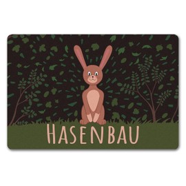 speecheese Rabbit Construction Doormat in 40 x 60 cm without Edge with Cute Rabbit Doormat in 40 x 60 cm without Edge for Easter Time with Cute Rabbit Around the Entrance Area of Your House or the