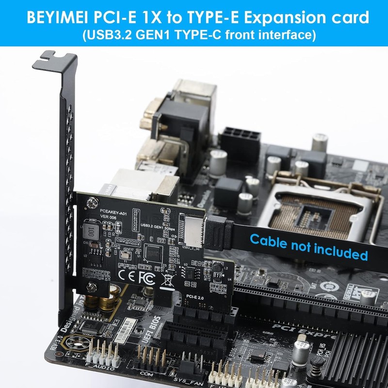 YABOANG PCIE USB 3.2 GEN1 Type-E Expansion Card, PCI Express