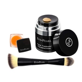 EVE PEARL Face and Lip Therapy Full Coverage Foundation With Lipcare Dry Lips Moisturizing And Dual Contour Blender Brush Must Have Makeup Kit (Medium)