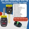 2 Pack USA-Made Honda Key Fob Shell | Crack-Resistant &