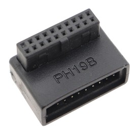 CTWHA Desktop Computer Motherboard USB 3.019/20P Socket Pin Connector 90 Degree Turning Header Aligner with Shell Male to Female Socket for Desktop Motherboard Internal Connector
