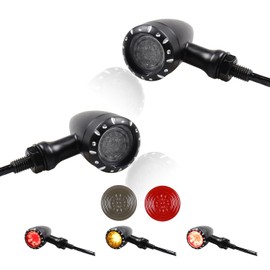 MotoParAcc Universal Motorcycle Rear LED Turn Signals 12V Brake Tail Lights Running Lights for Harley Sportster Iron 1200 Softail Yamaha Victory Kawasaki Suzuki Chopper Bobber