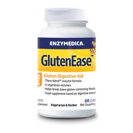 Enzymedica - Glutenease, Gluten & Casein, Enzyme Formula that Reduces Gases and Bloating, Improves Nutrient Absorption and Energy, Gluten & Dairy Free, Vegetarian, 60 Capsules