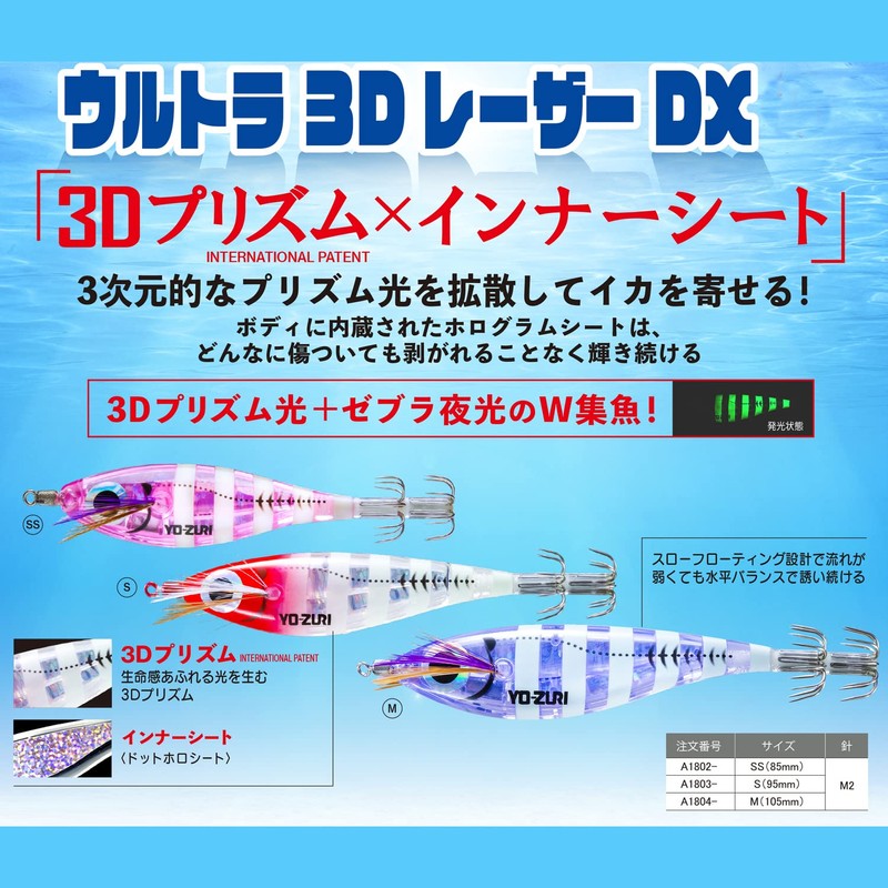 YO-ZURI Sutte Ultra 3D Laser DX M2 S: 3.7 inches