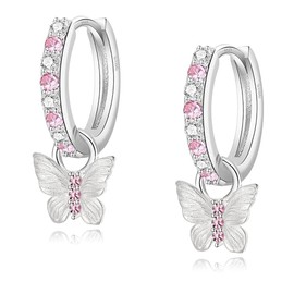 Miss Lovie Girls' / Children's Jewellery, Nickel-Free, Hypoallergenic, 925 Sterling Silver with Butterfly Pendant, Includes Elegant Gift Box, Sterling Silver, Cubic Zirconia