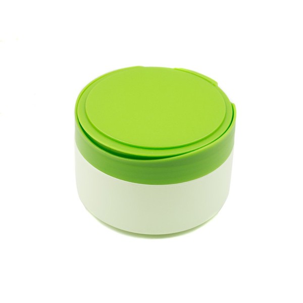 1 Pcs Portable Plastic Baby Skin Care Baby Powder Puff Box Holder Container Talcum Powder Case Jar Pot with Powder Puff and Sieve Tray(Green)