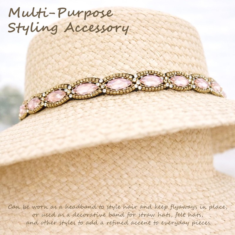 Gmlawsc Fashion Rhinestone Beaded Hairbands for Women – 3-Piece Handmade
