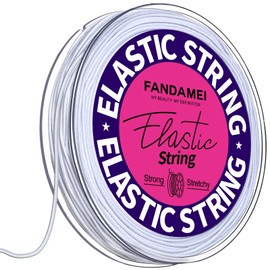 FANDAMEI 1mm Elastic String for Bracelets, Elastic Beading Cord Stretchy for Bracelets Making, Stretch Bead Cord for Jewelry Making, Sturdy Thread for Bracelet Necklace Crafts Christmas DIY String