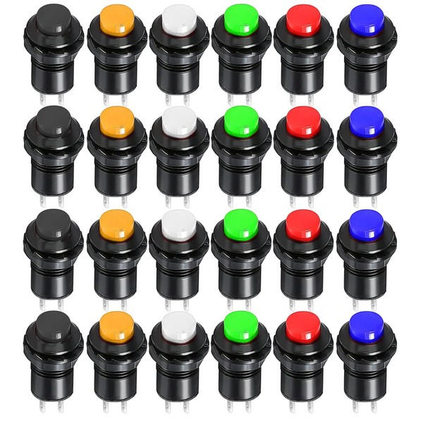 Gebildet 24pcs 12mm Latching Push Button Switch SPST ON/OFF AC