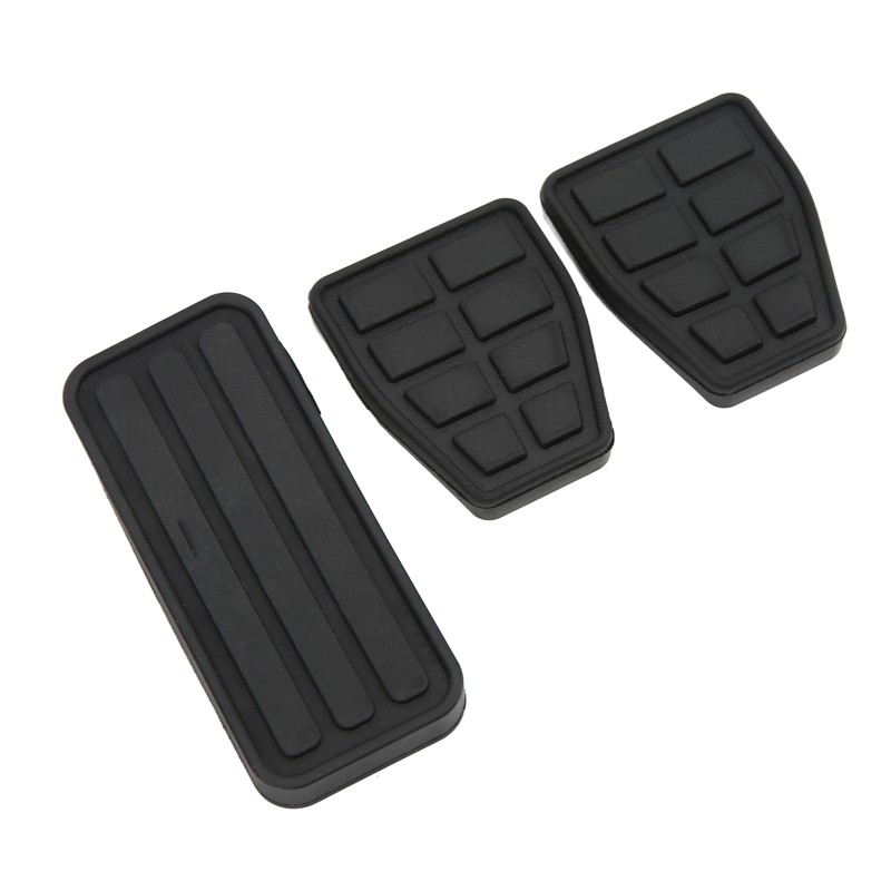 3pcs Clutch Brake Accelerator Pedal Pad Kit Rubber Black Flexible