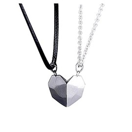 YALLNASL Matching Couples Necklaces for Boyfriend and Girlfriend Heart Necklace for Husband and Wife Relationship Necklace for Him and Her BFF Christmas Birthday Gift
