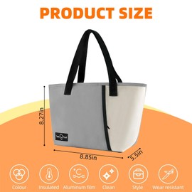 Aebor Lunch Bag for Women Men, Reusable Lunch Tote Lunch Box, Large Capacity Leakproof Lunch Tote Bags with Front Pocket for Work Office Picnic or Travel (Light Gray)
