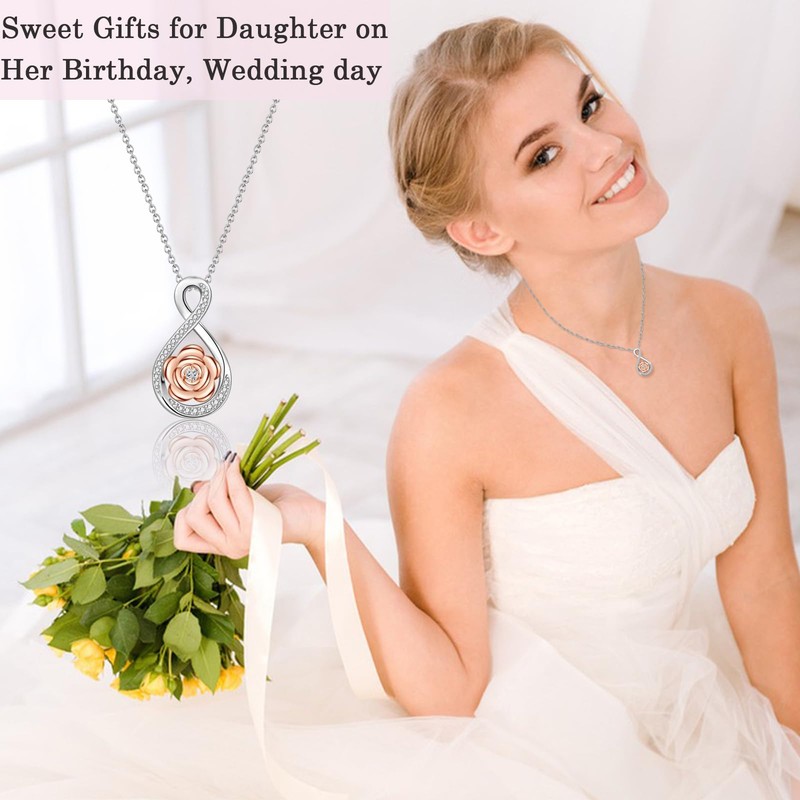 JOPLY Gifts for Daughter,Silver Necklace for Girls Women Christmas Birthday
