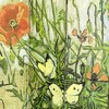 HOZUSO Room Divider Wood Privacy Screens Van Gogh's Butterflies and