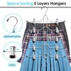 Skirt Hangers with Clips, 5 Tier Pants Skirt Hangers Space
