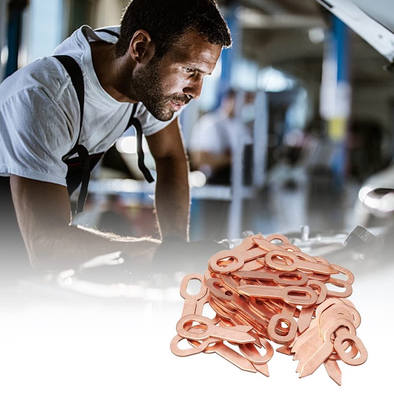 100Pcs Dent Pulling Straight Washer Zcargel Copper Plated Oval Bump