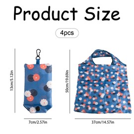 Bojueshaw 4pcs Foldable Shopping Bag,Waterproof Tote Shopping Bag,Washable Grocery Bags,Eco Tote Shopping Bag for Daily Shopping,Travel,Outdoors